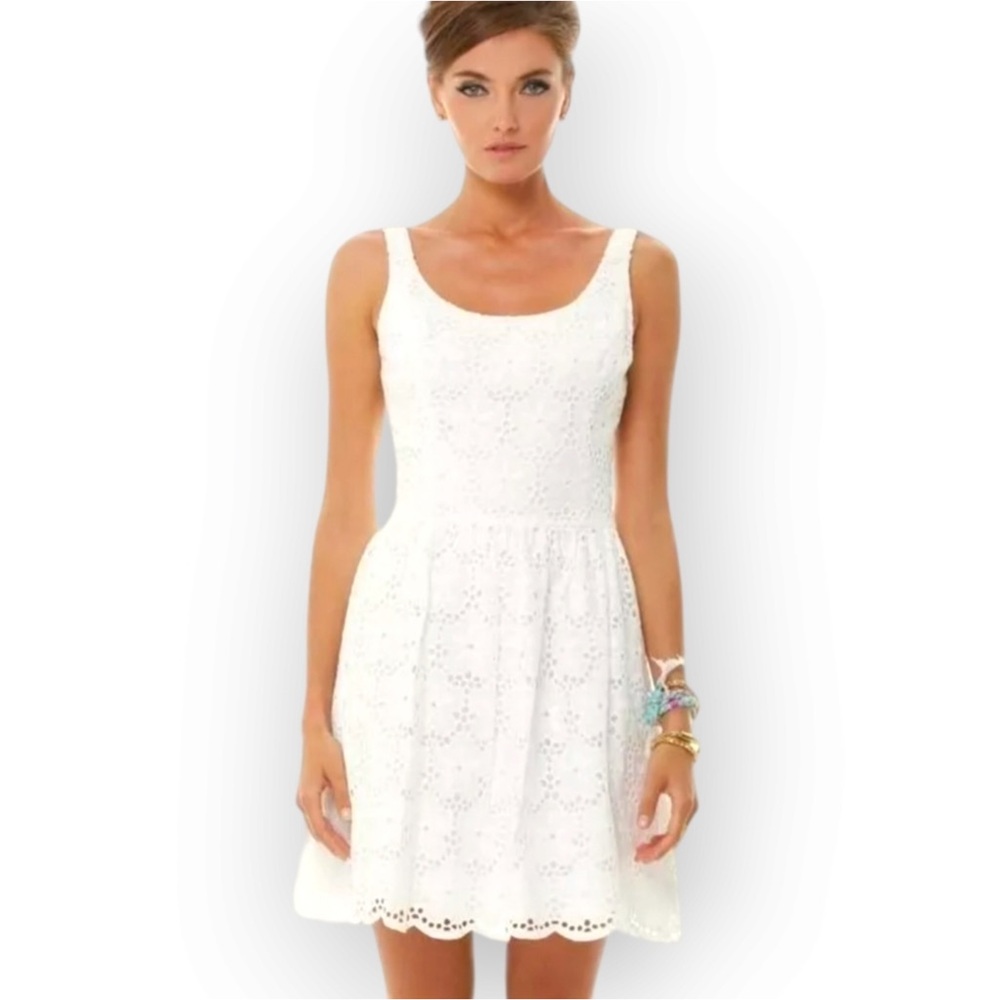 Lilly Pulitzer White Eyelet Floral Dress